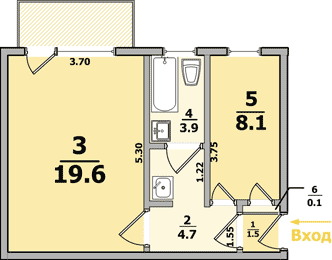 Планировки: 2-Комнатные, 4-х этажные дома на ХТЗ
