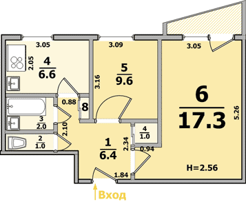 Планировки: 2-Комнатные, 9-12-ти этажные дома (чешской планировки)
