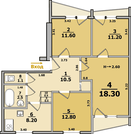 Планировки: 4-Комнатные, 16-ти этажные дома
